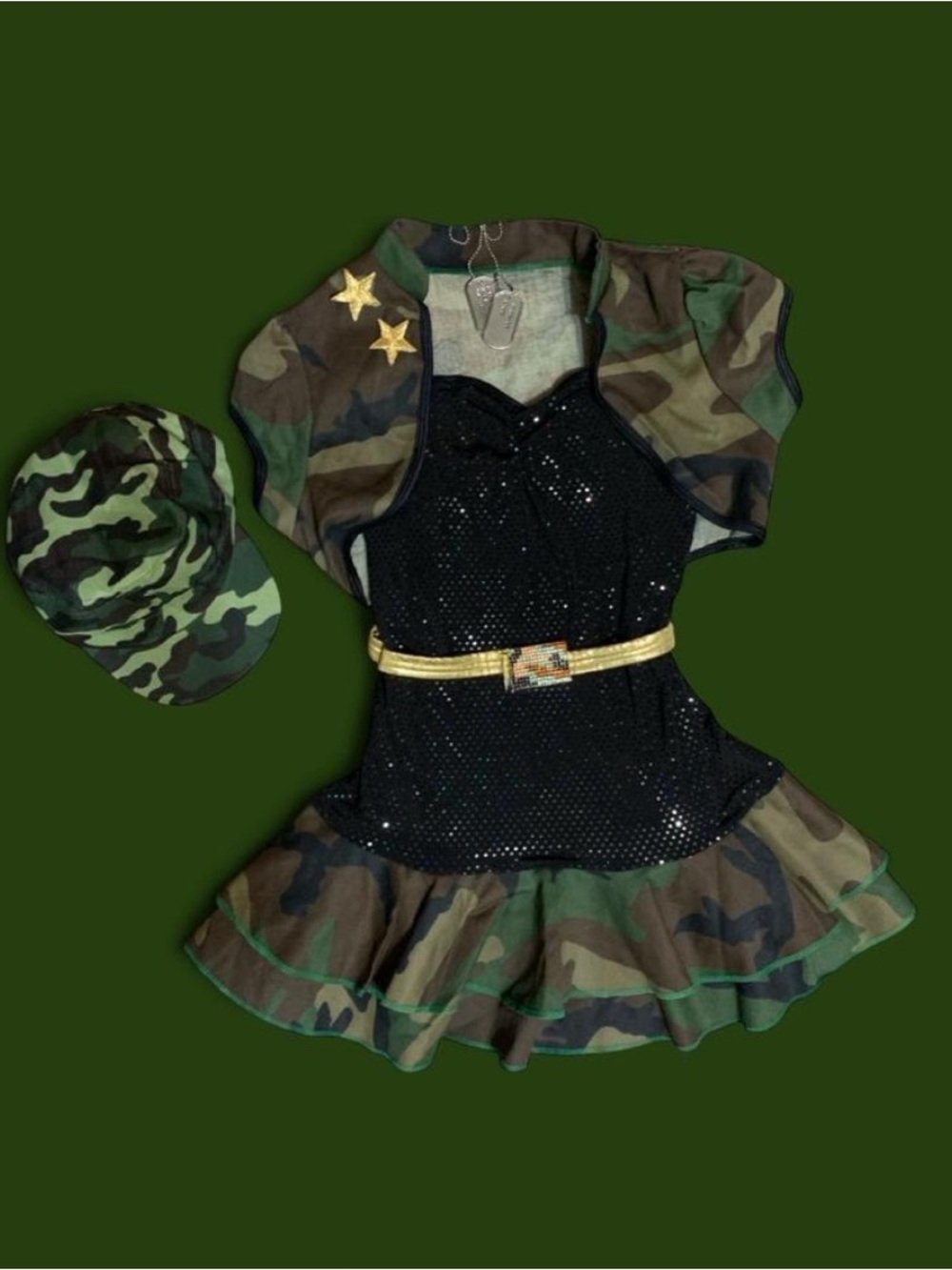 y2k sparkly military costume